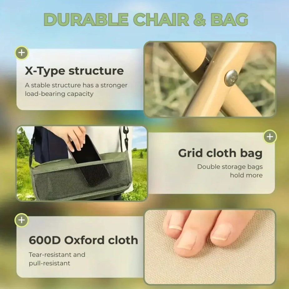 Foldable Backpack Stool – Portable, Lightweight, and Durable Outdoor Chair