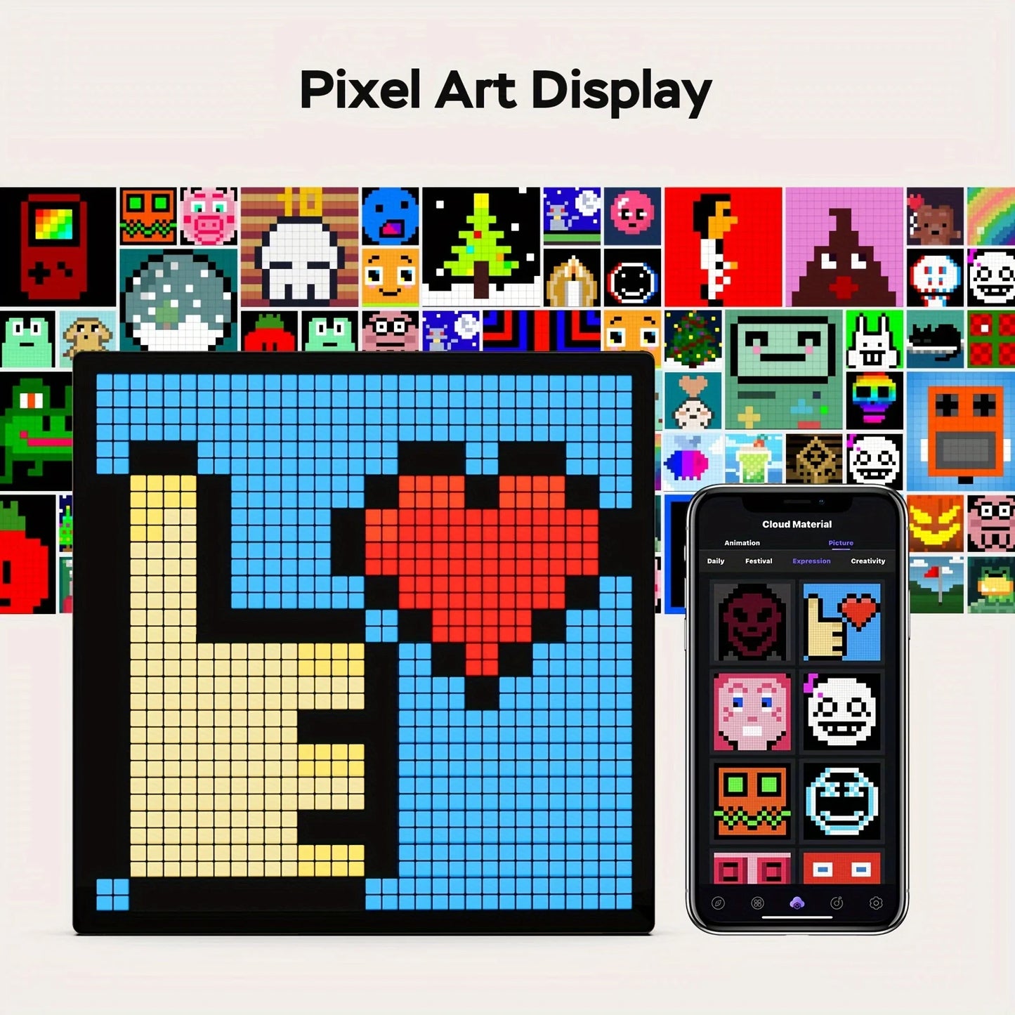 Smart LED Pixel Art Display – 20x20 RGB Digital Frame